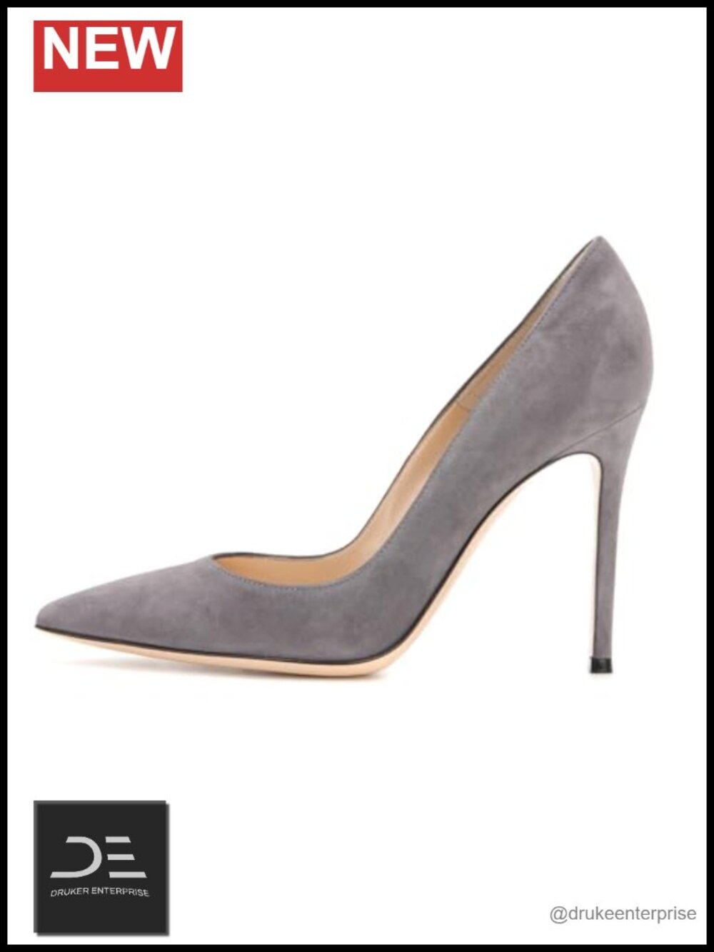 Pointed Toe Suede Stiletto Pumps 10cm High Heel